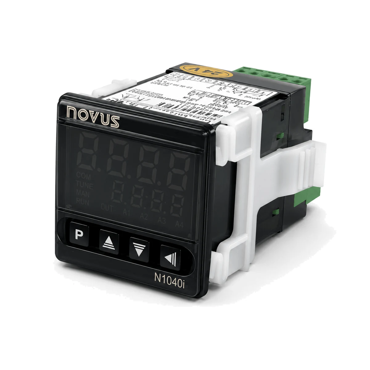 Indicador N1040i NOVUS, versão USB, RA, 24 V, vista perspectiva (SKU 8104220310)