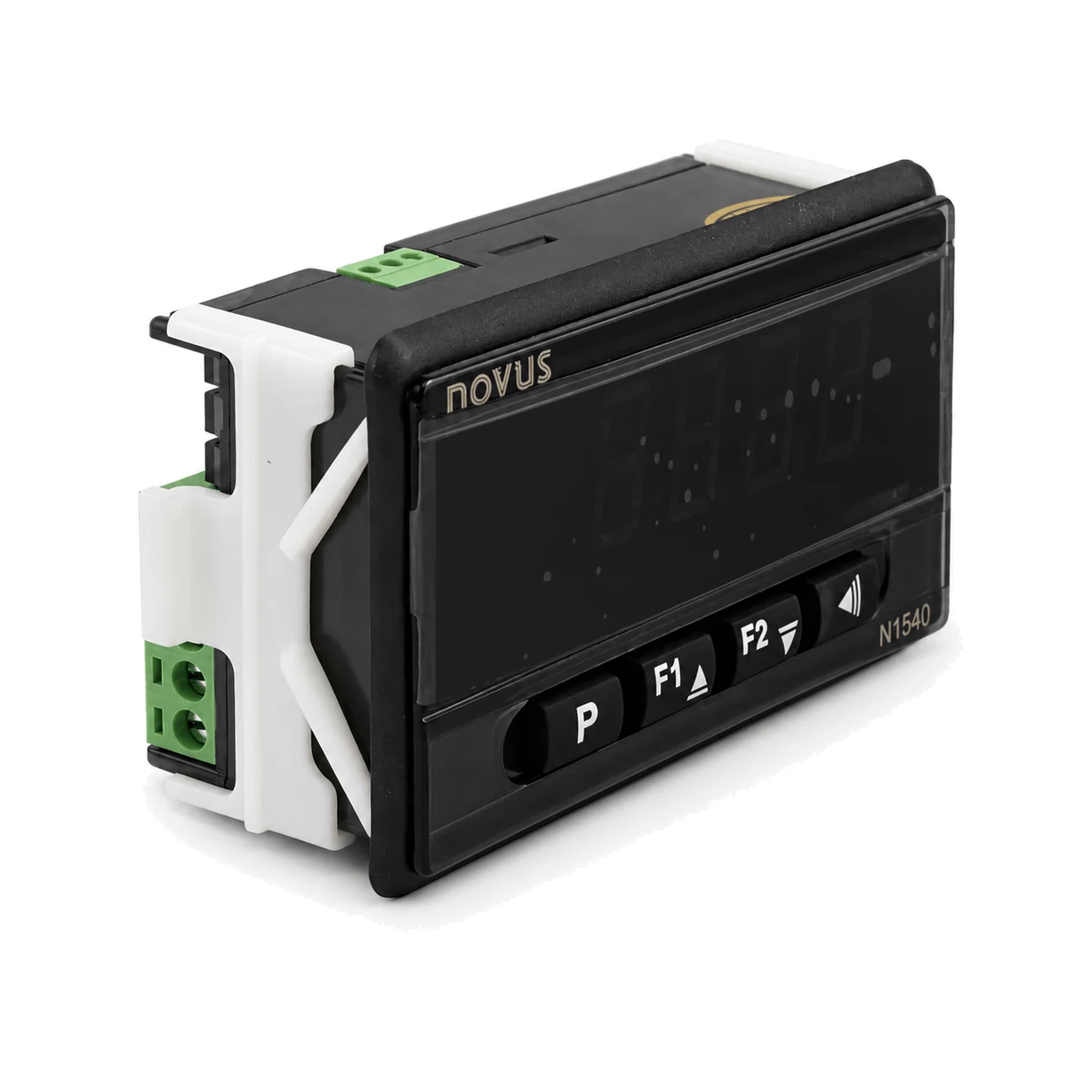 Indicador N1540 NOVUS, versão USB + RS485, 24 V, vista perspectiva (SKU 8154000330)