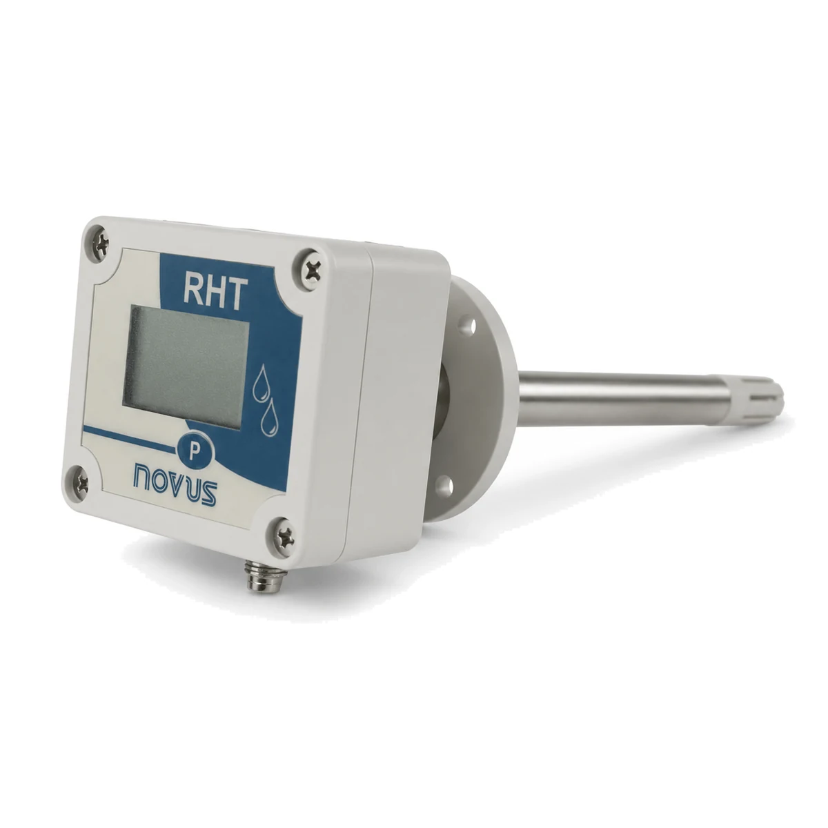 Transmissor de umidade e temperatura RHT-485-LCD NOVUS, versão DM, 150 mm, vista lateral (SKU 8803116430)