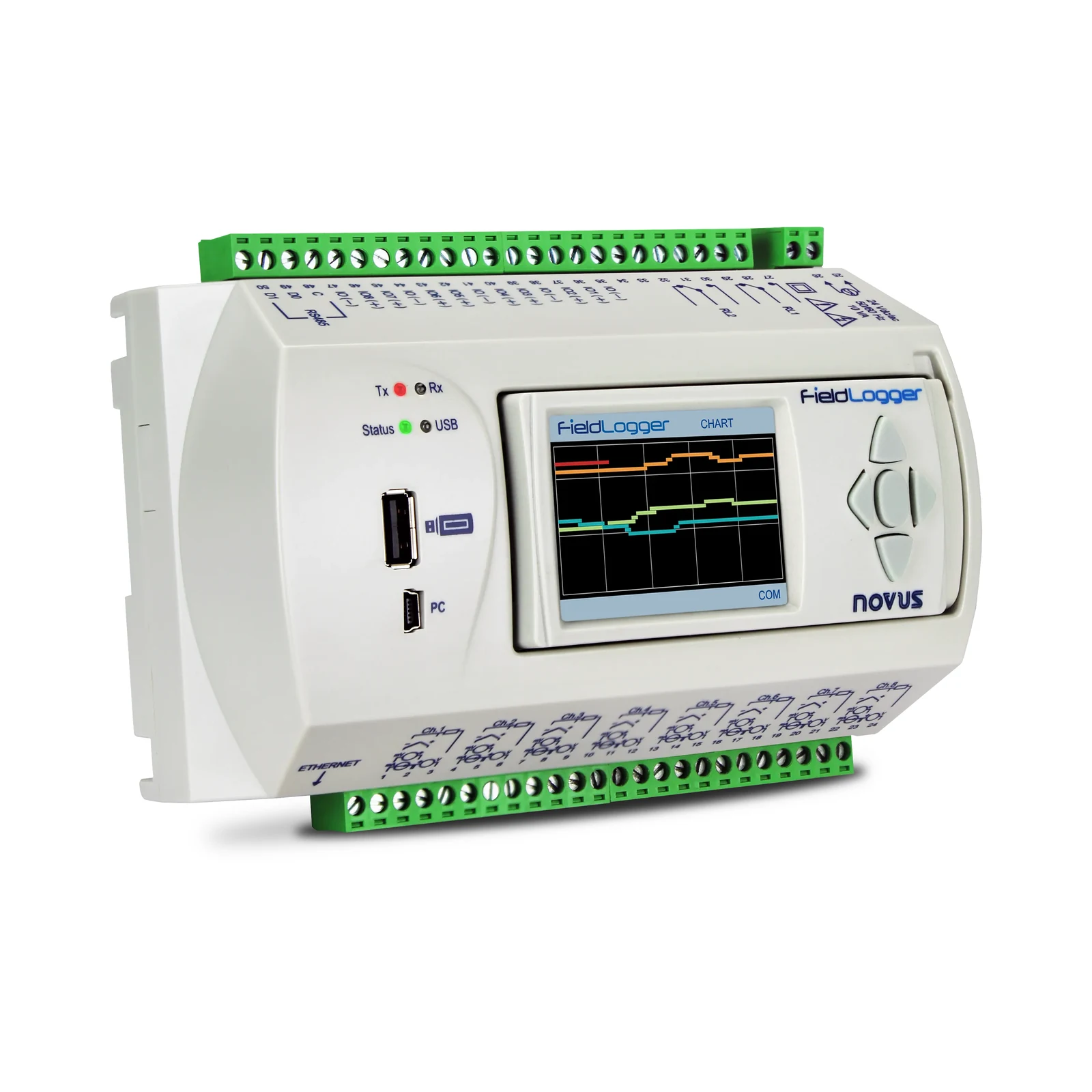 IHM FieldLogger NOVUS, vista instalada no registrador (SKU 8812190950)
