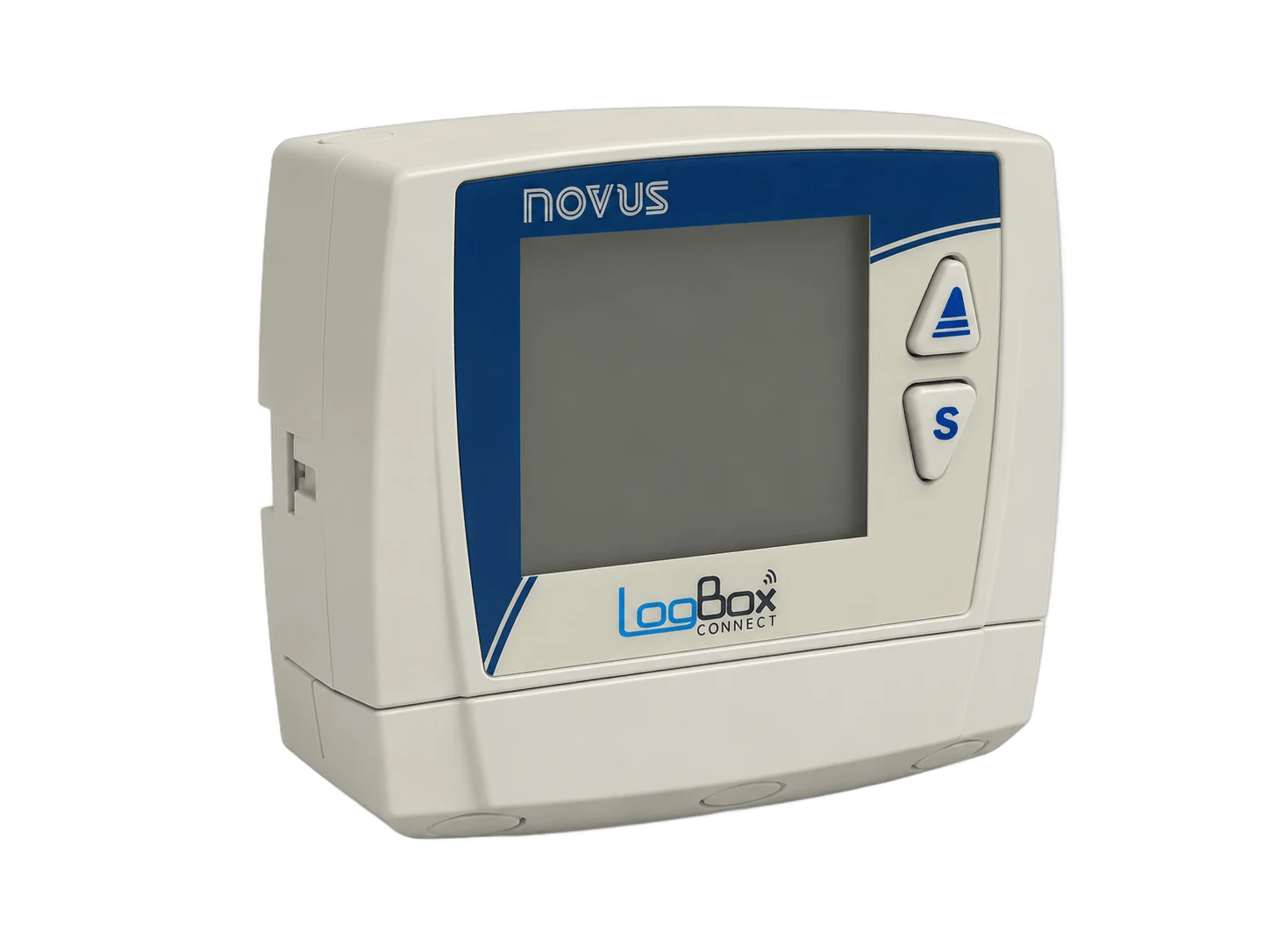 Data logger LogBox BLE NOVUS, vista perspectiva (SKU 8813004000)