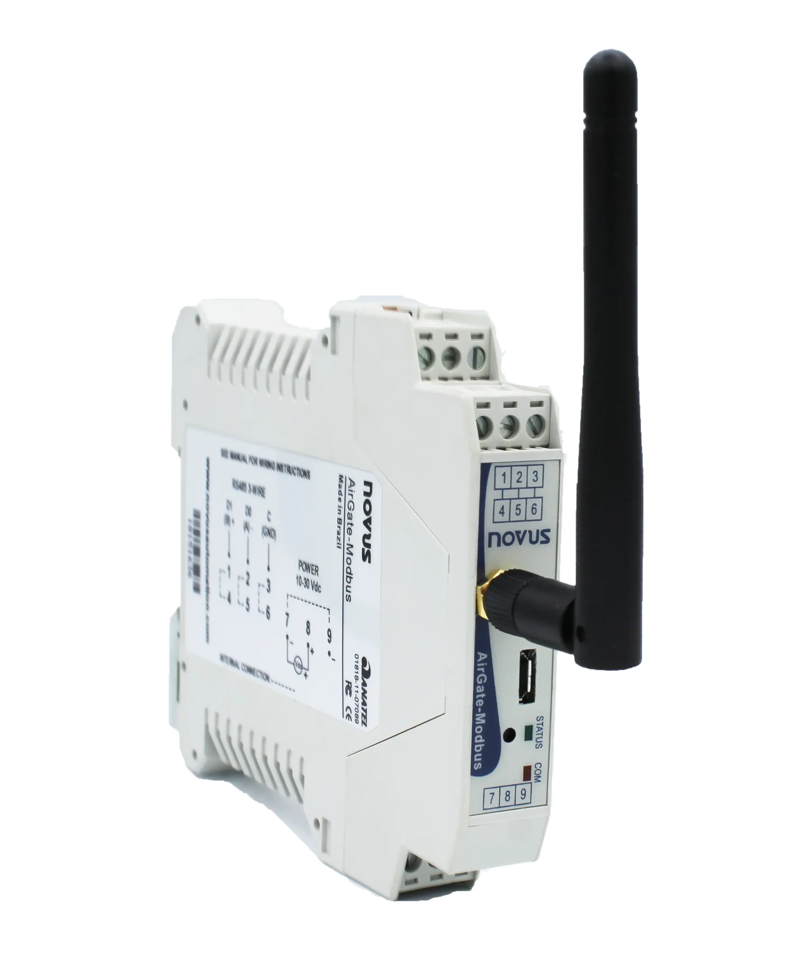 Gateway AirGate Modbus NOVUS, vista frontal (SKU 8816041310)